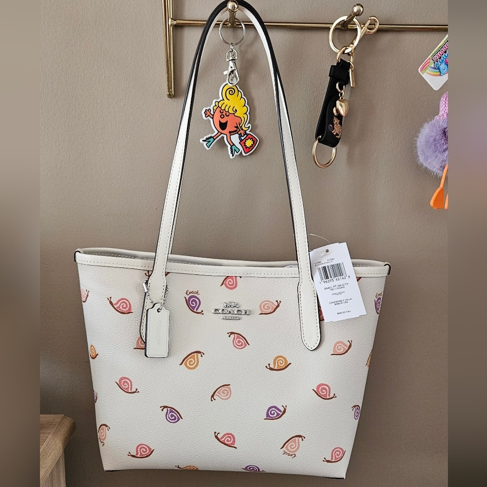 NWT Coach Small City Tote With Snails